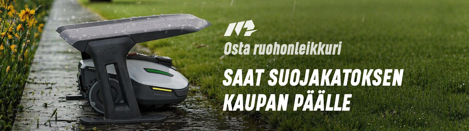 Osta ruohonleikkuri - Saat suojakatoksen kaupan päälle