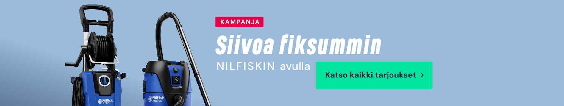 Siivoa foksummin Nilfiskin avulla