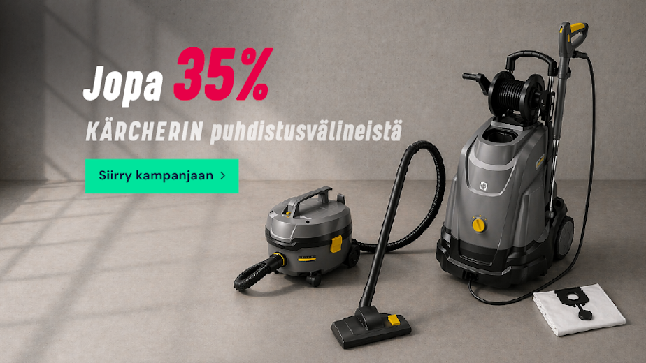 Jopa 35% Kärcherin puhdistusvälineistä