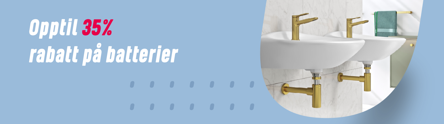 Opptil 35% rabatt på batterier