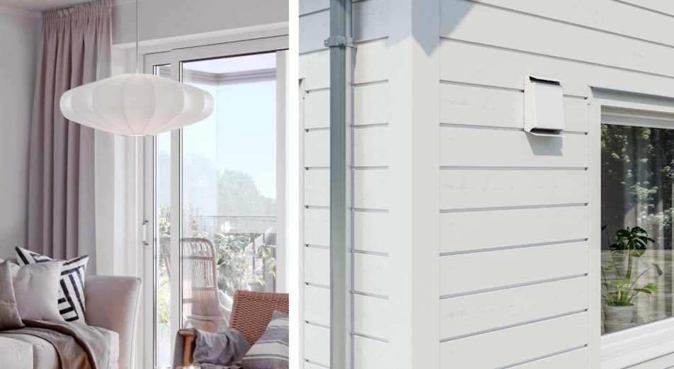 Villa med Fresh Flow installerad på fasaden.