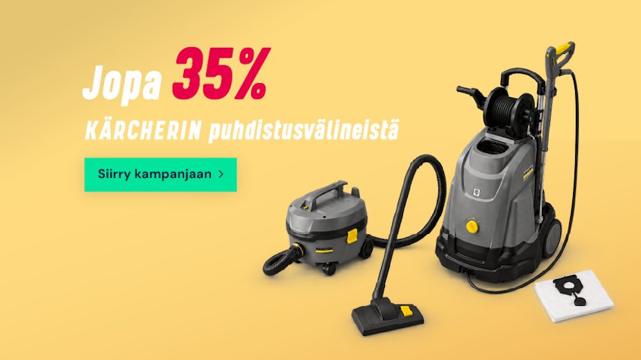 Jopa 35% Kärcherin puhdistusvälineistä