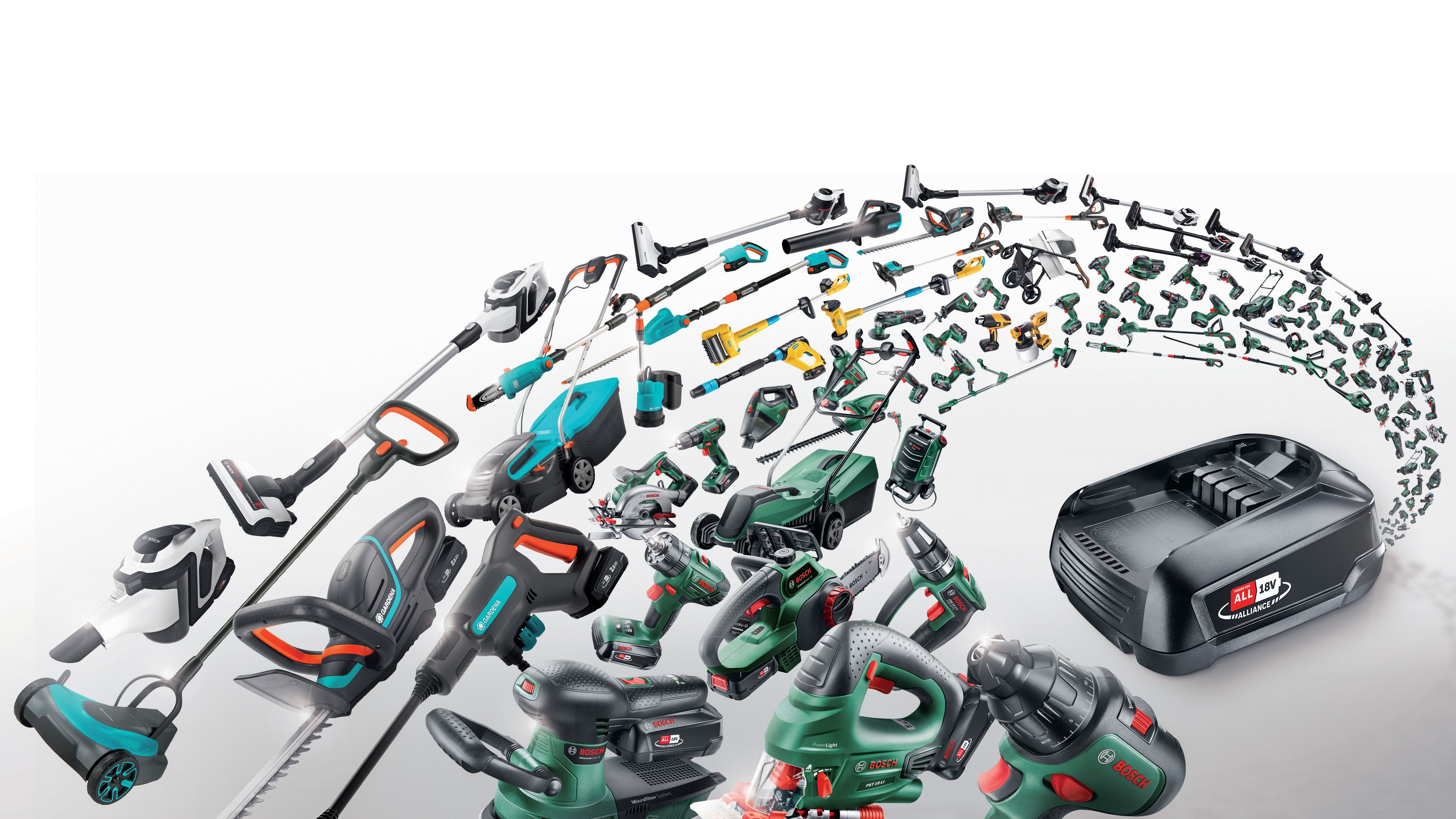 Illustration med hundrals verktyg och ett batteri som symboliserar Power for all Alliance