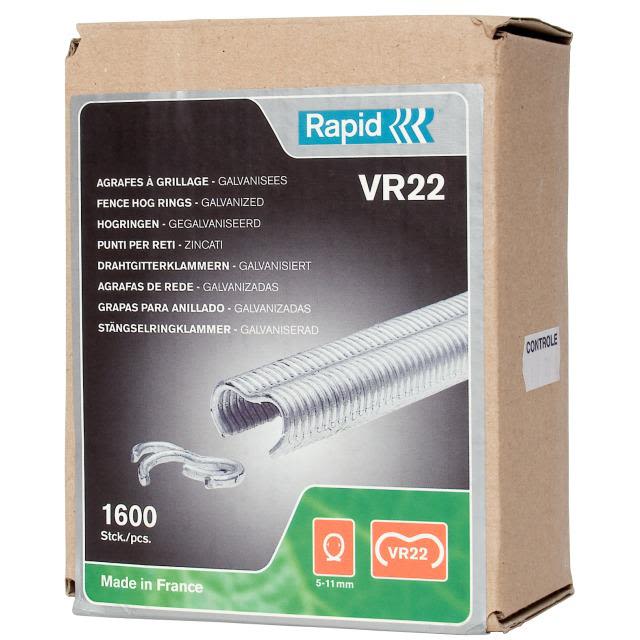 Rapid VR22 Hegnsklammer sølv 1600-pak