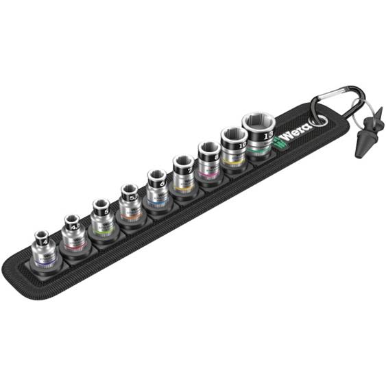 Wera Belt A 1, Støpselsett, 1/4, Metrisk, 9 hoder, 4,4.5,5,5.5,6,7,8,10,13 mm, 1/4