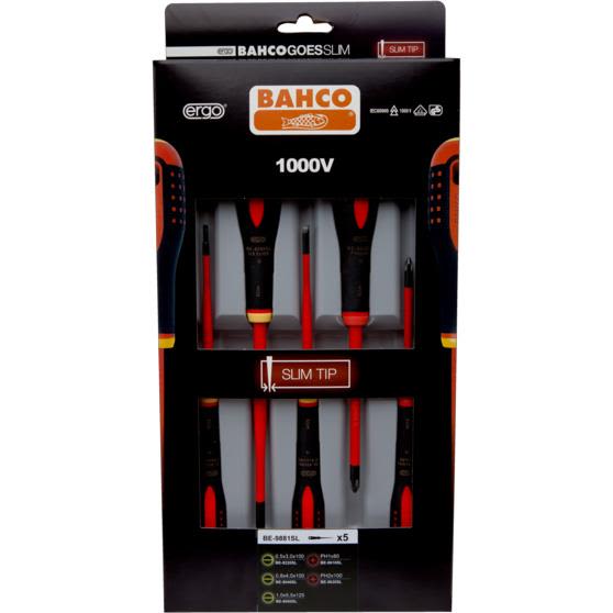 Bahco Skrutrekkersett VDE BE9881 Slim Spor/PH