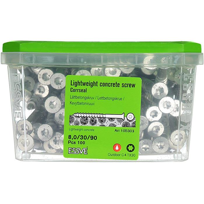 ESSVE CorrSeal TX30 Lettbetongskrue 8,0x90mm, 100-pakning