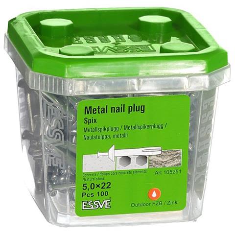 ESSVE Spix ZN Metallspikerplugg 100-pakning 5,0x22mm