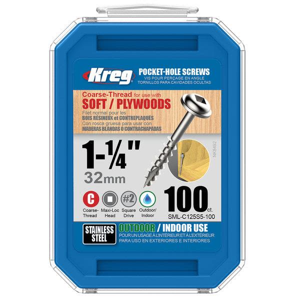 Kreg SML-C125S5-100 Skruv 32 mm, rostfri 100-pack