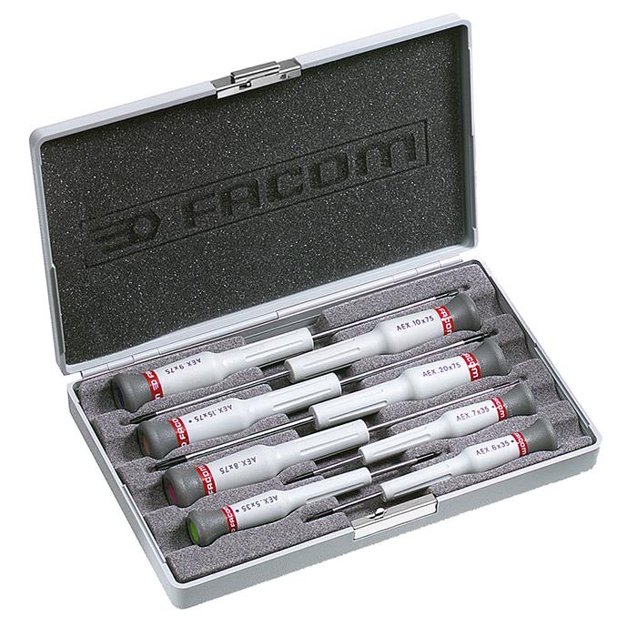 Facom AEX.J2 Skrutrekkersett 8 deler Micro-Tech, 8 deler