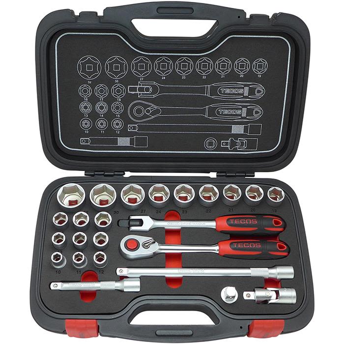 Tecos T-2024 Hylsnyckelsats 24 delar, 1/2