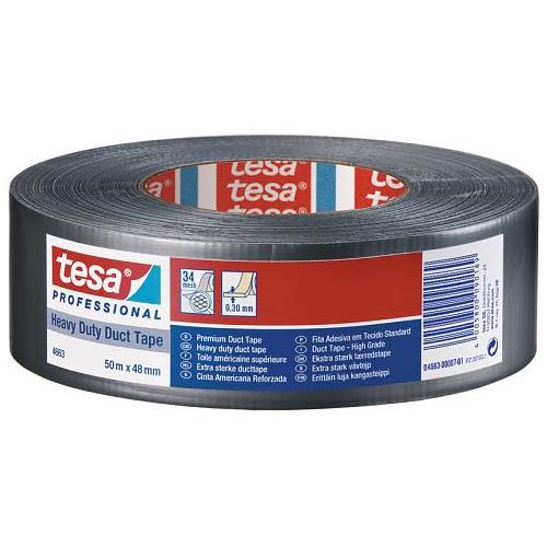 Tesa 4663 Premium Vävtejp silver, 50 m x 48 mm