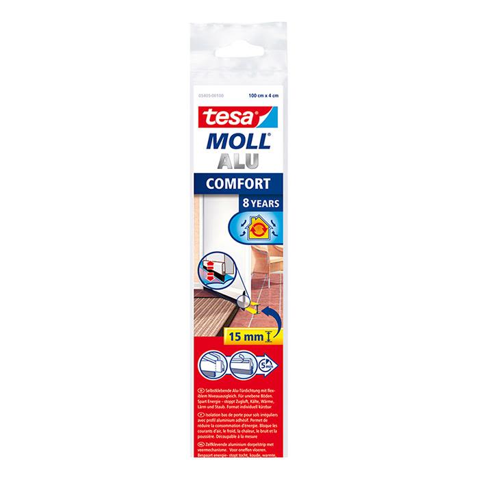 Tesa 05405-00100-00 Borstlist vit, 1 m x 40 mm, fjädrande