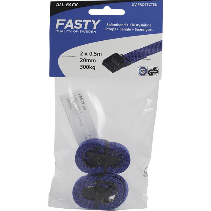 Fasty 155 Spennreim 2-pakning, All-pack Blå, 500 mm
