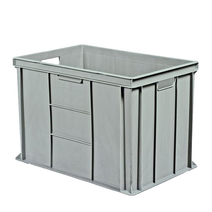 Schoeller Allibert Euroback 3640 Transportlåda grå, med handtagshål 600x400x410 mm