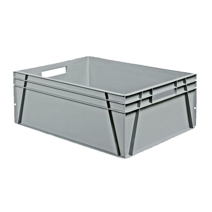Schoeller Allibert Euroback 6491 Transportlåda grå, med handtagshål 800x600x300 mm