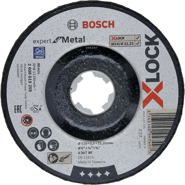 Bosch X-LOCK Expert for Metal, 115 x 6 x 22,23, senket sliping A 30 T BF, 115 mm, 6,0 mm