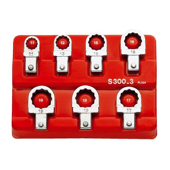 Facom J.300-3 Ringnyckelsats 7 st, 9x12 mm