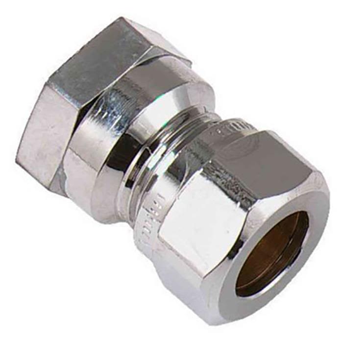 Vatette FG033053420 Klemringkobling rett, forkrommet, innv gjenge, 15 mm x G10