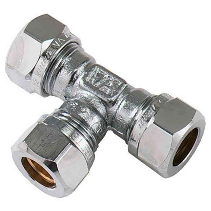 Vatette FG037115120 T-kobling 90°, forkrommet, redusert, 22 x 22 x 15