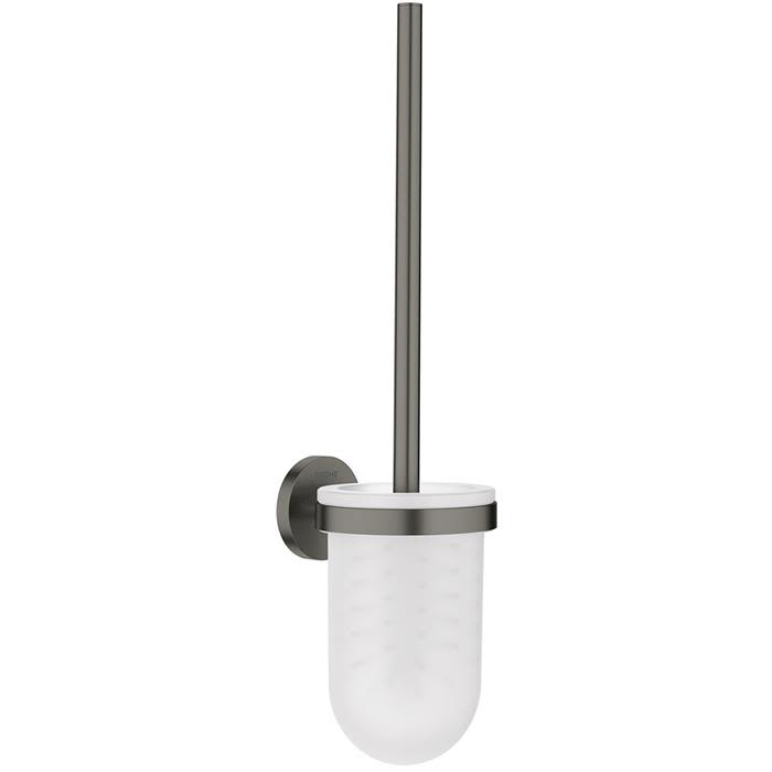 Grohe Essentials væghængt toiletbørste med holder i glas - Børstet Hard Graphite