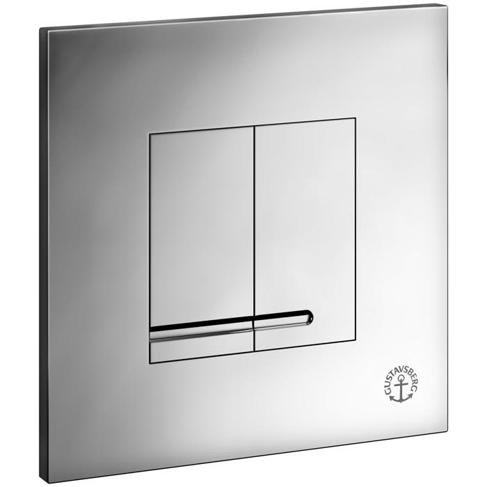 Gustavsberg Delos XS Skylleknap Dobbelt flush, blank krom