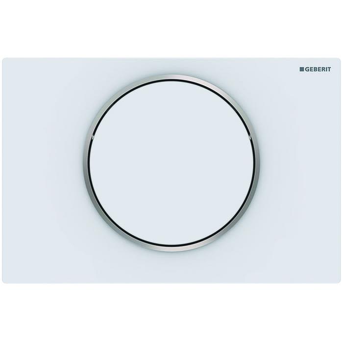 Geberit Sigma 10 Spolplatta med stoppfunktion Vit/blank krom