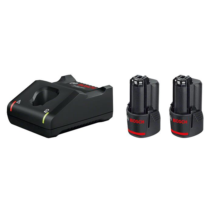 Bosch Batterisett 12V - 2 x 3 Ah batteri og lader