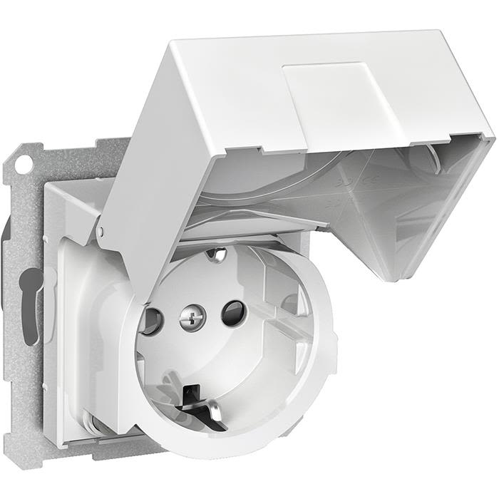 Schneider Electric Exxact WDE002324 Vägguttag med jordfelsbrytare, jordat, 1-vägs