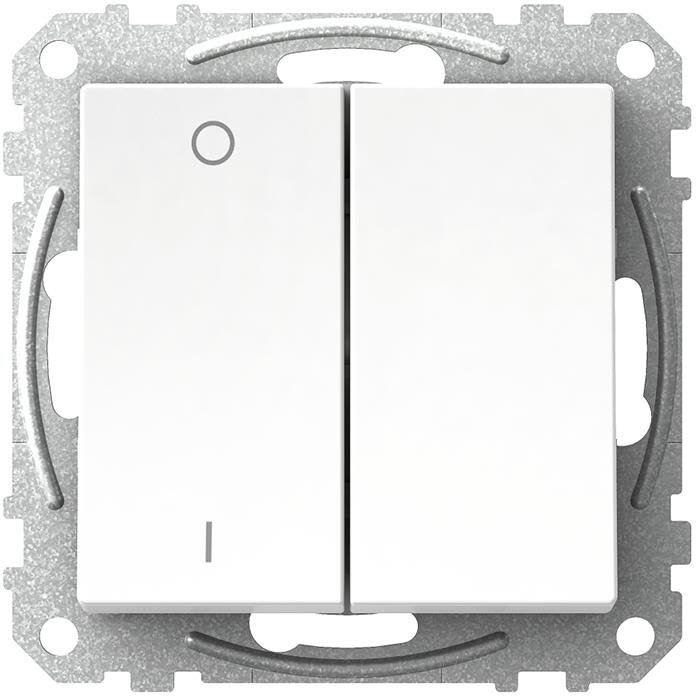 Schneider Electric Exxact WDE002141 Strömbrytare fyrkantig vippa, utan klor, vit 2+1-pol