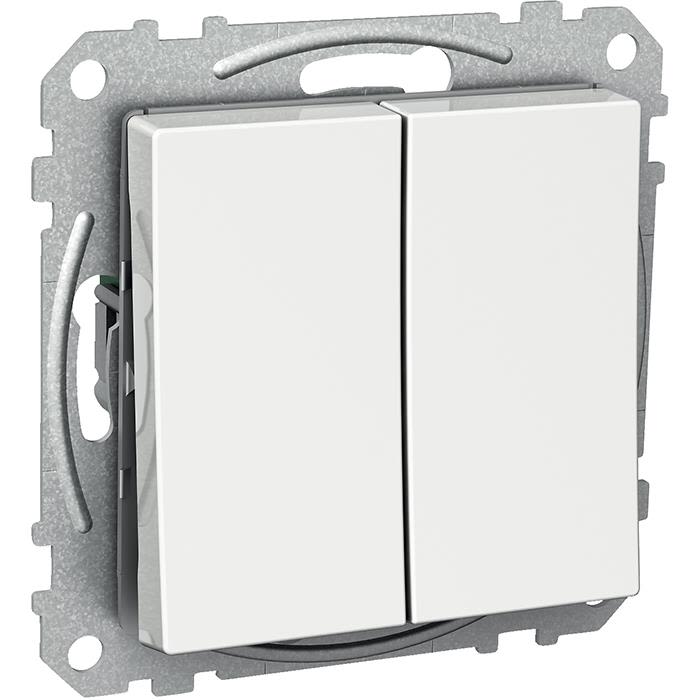Schneider Electric Exxact WDE002126 Strömbrytare fyrkantig vippa, med klor, dubbeltrapp Dubbeltrapp