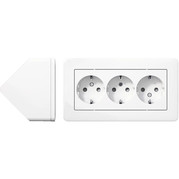 Schneider Electric Exxact WDE008290 Hörnbox med 3-vägs uttag, jordat