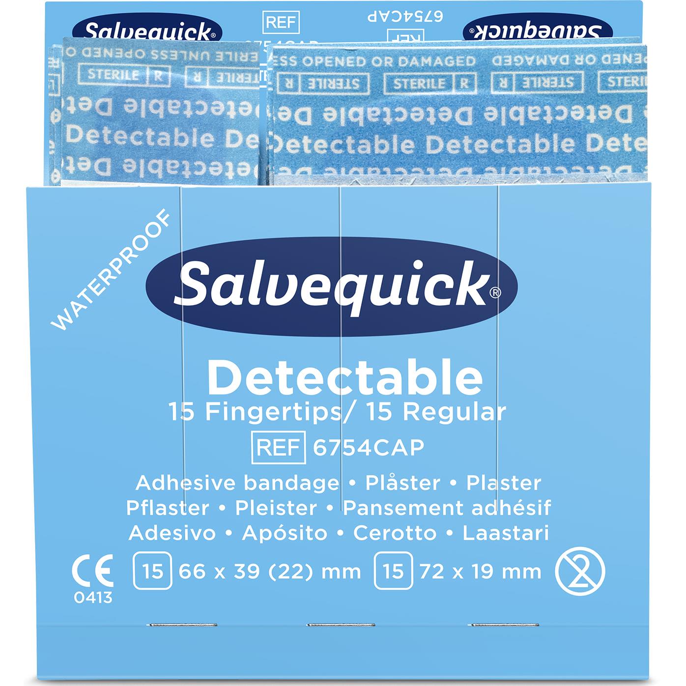 Salvequick 51030126 Blue Detectable Plåster Mix, 6x30 st