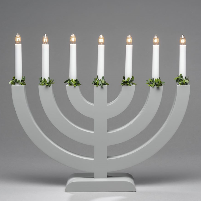 Konstsmide 3987-319 Adventsljusstake grå, 7 ljus