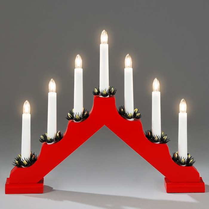 Konstsmide 2262-510 Adventsljusstake 7 ljus röd