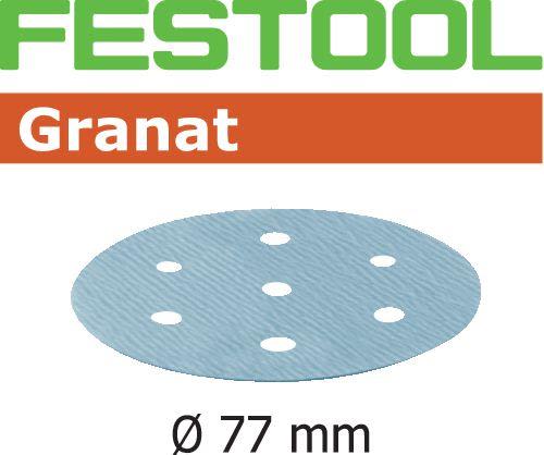 Festool STF GR Slippapper 77mm, 6-hålat, 50-pack P80