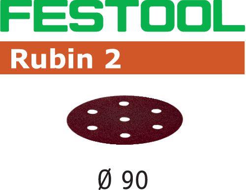 Festool STF RU2 Slippapper 90mm, 6-hålat, 50-pack P80