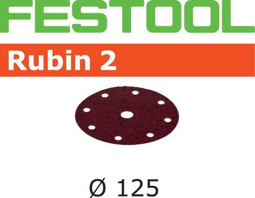 Festool STF RU2 Slippapper 125mm, 8-hålat, 10-pack P120