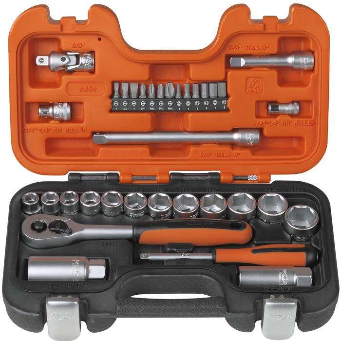 Bahco S330 Pipenøkkelsett 1/4" og 3/8"