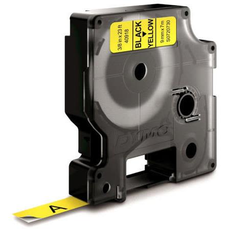 DYMO Standard D1 Tape 9mm Sort på gul