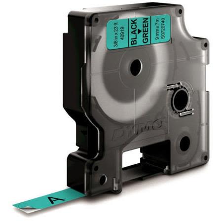 DYMO Standard D1 Tejp 9mm Svart på grönt