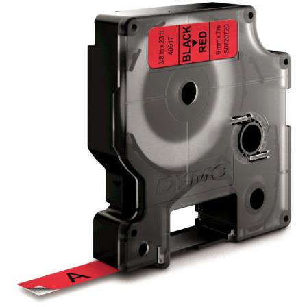 DYMO Standard D1 Tejp 9mm Svart på rött