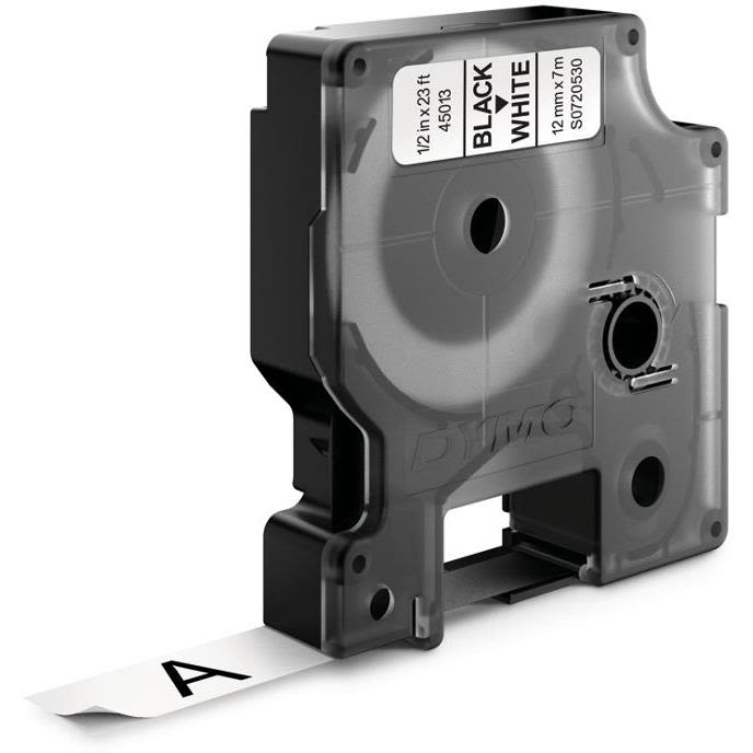 DYMO Standard D1 Tape 12mm Sort på hvid