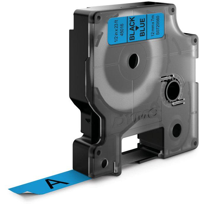 DYMO Standard D1 Tape 12mm Sort på blå