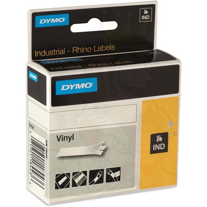 DYMO Rhino Tejp 19 mm, färgad vinyl Vitt på svart