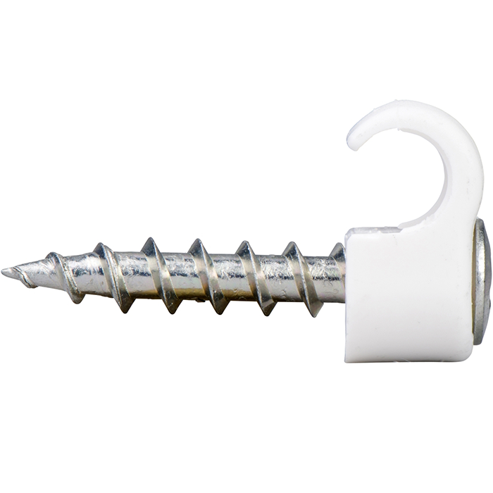 Schneider Electric 2190021 Ledningshållare TCS, med skruv, vit, 100-pack 10-14 mm, skruvlängd 38 mm