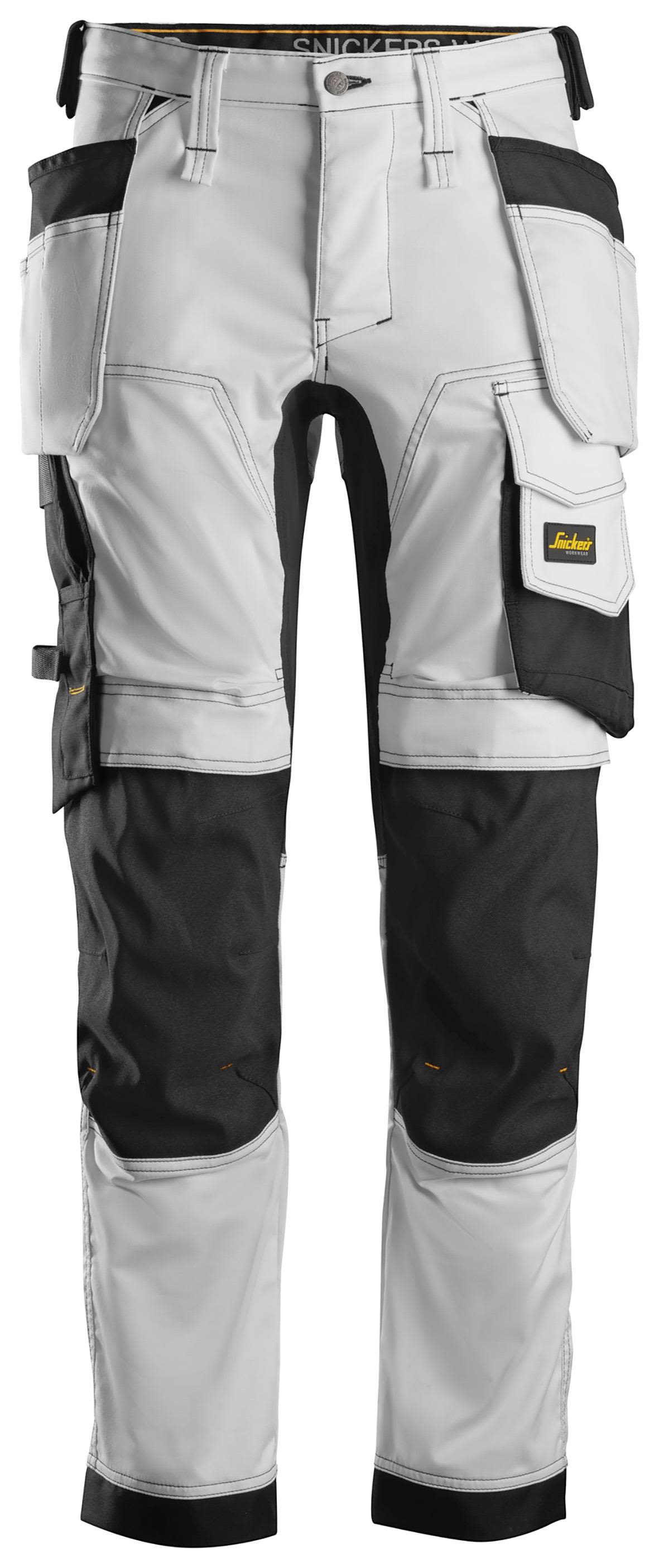 Snickers Workwear 6241 AllroundWork Håndværkerbukser hvid/sort, stretch Hvid sort