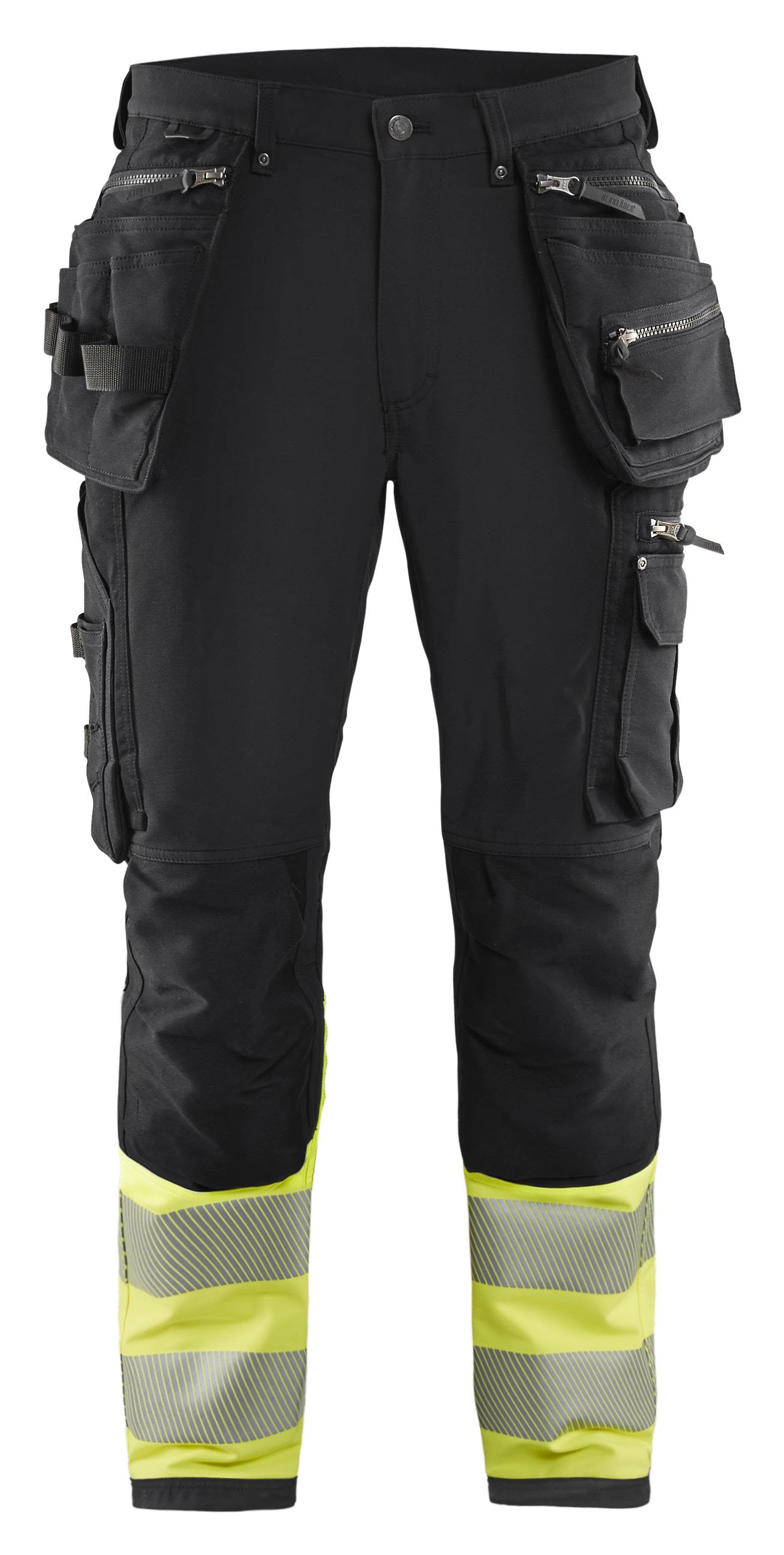 HIGH VIS PANTS 4-VEIS STRETCH S SVART/HIGH VIS GUL C62