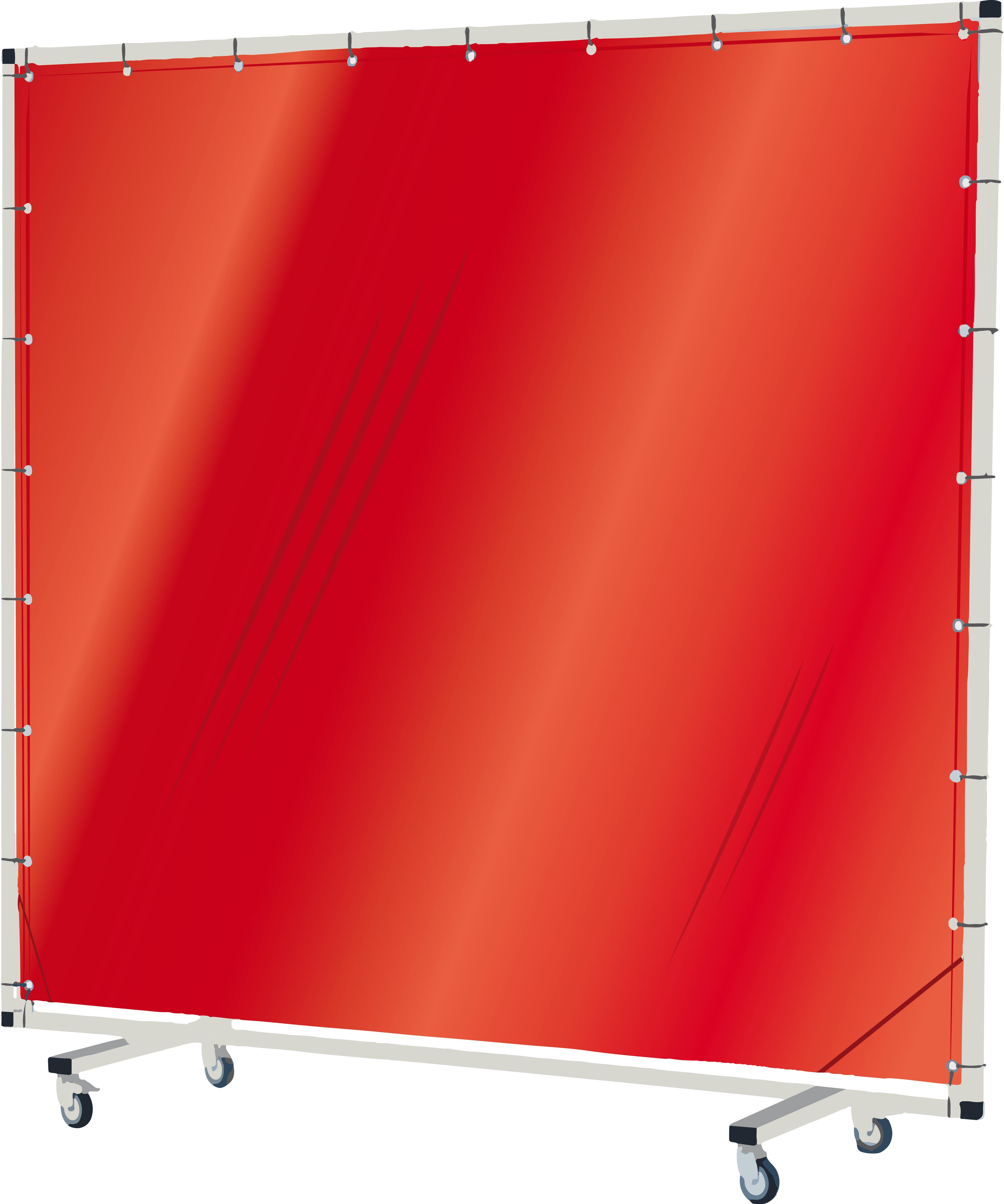 Industridraperier Björndraperiet 104014 Svetsskärm med hjul, 2,5 x 2 m, transparent Röd