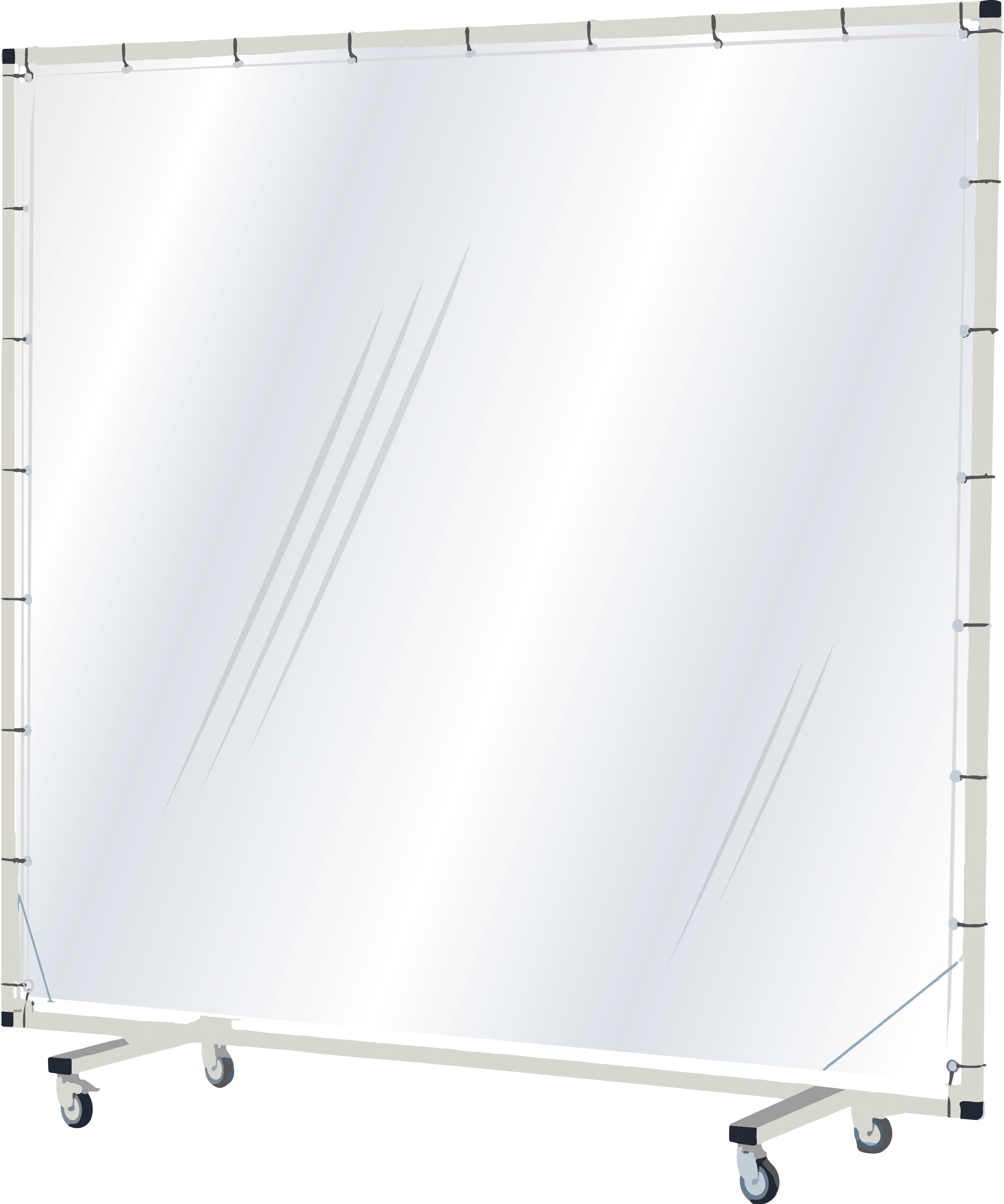 Industridraperier Björndraperiet 104001 Svetsskärm med hjul, 2 x 2 m, transparent Klar